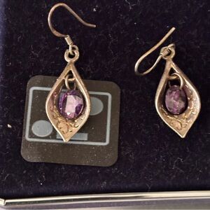 925 Amethyst Filagree Earrings
